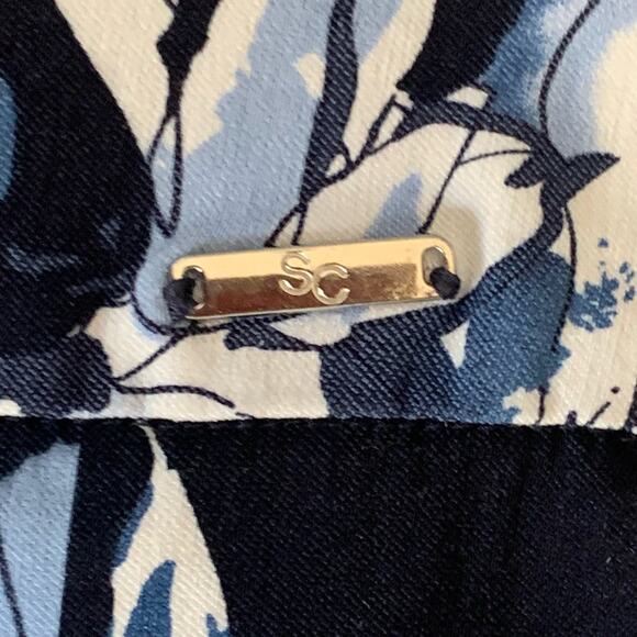 SC&Co Skort Skirted Shorts Womens XXL Blue Floral Tummy Control Stretch Pocket - Picture 4 of 10